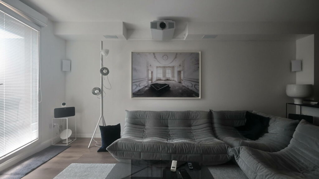 installation Salon livingroom home video cinema Sony xw7000 Mediatone